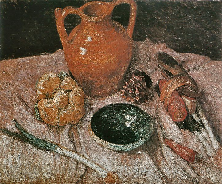 Still life with yellow jug